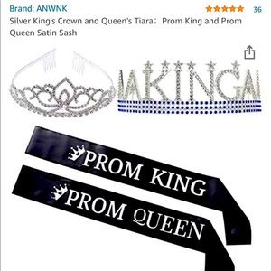 Prom King and Queen crown set with sashes never worn